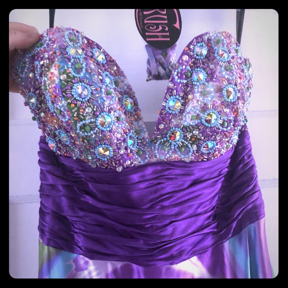 Beaded/pattern Prom dress with matching men’s tie